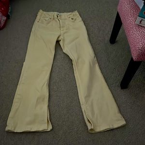 flare yellow jeans